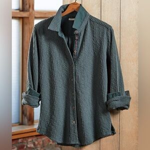 Carbon 2 Cobalt Creekside Knit Shirt in Eucalyptus